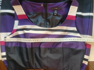 Abito H&M righe viola, nero, fucsia - Taglia 42