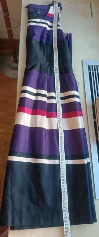 Abito H&M righe viola, nero, fucsia - Taglia 42