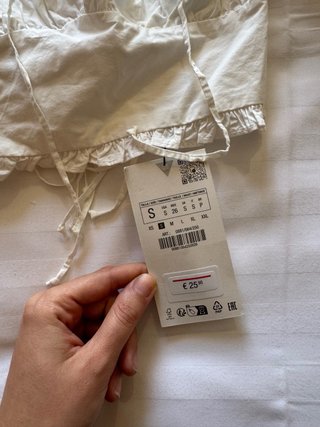 Top blanco boho Zara S