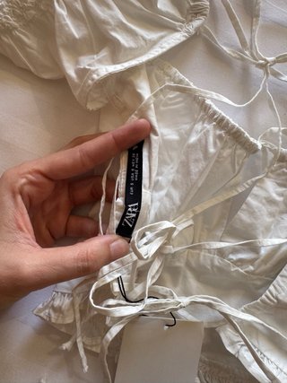 Top blanco boho Zara S