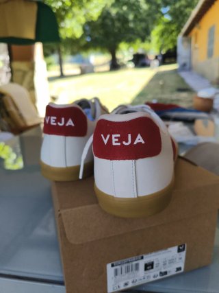 Zapatillas Veja Blancas y Rojas