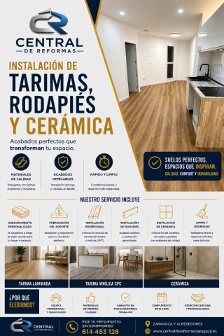 Tarimas cerámica y rodapié