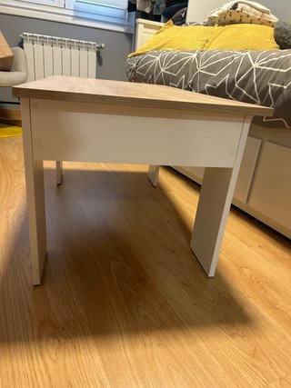 Mesa de centro salón madera y blanco