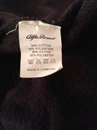 Felpa Alfa Romeo Nera Zip Uomo