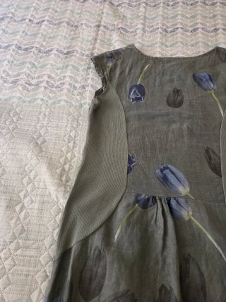 Vestido Italiano Lino Algodón Verde T M