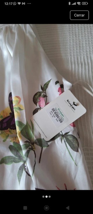 Vestido blanco estampado floral y mariposas