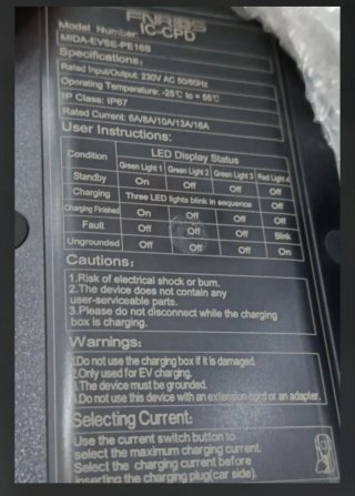 Cargador MIDA Portátil Coche Eléctrico Nivel 2