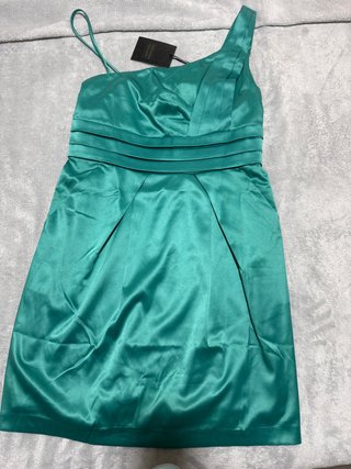 Vestido de fiesta verde azulado