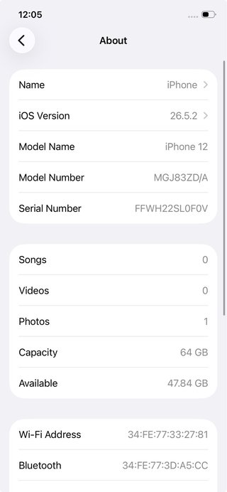 iPhone 12 64GB Blu Batteria 100%