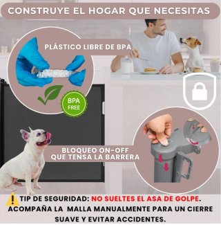 Barrera seguridad retráctil para bebés/mascotas