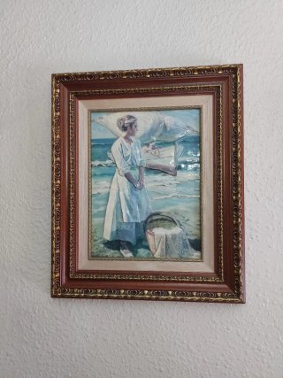 Cuadro decorativo mujer playa