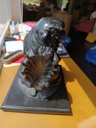 Escultura Leona Protectora China Negra