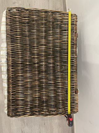 Cesta grande mimbre y tela