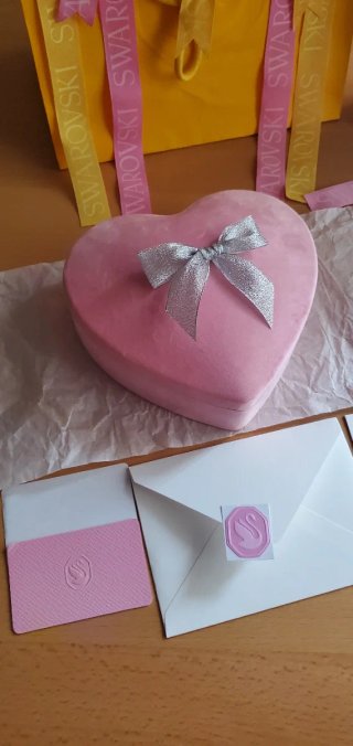 Portagioie Cuore SWAROVSKI Velluto Rosas Nuovo