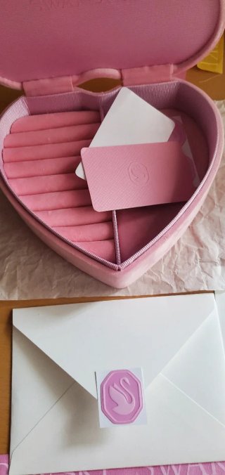 Portagioie Cuore SWAROVSKI Velluto Rosas Nuovo