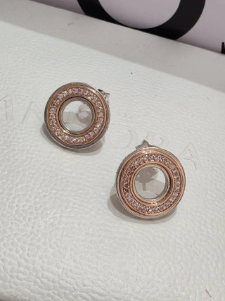 Pendientes de plata con baño oro rosa