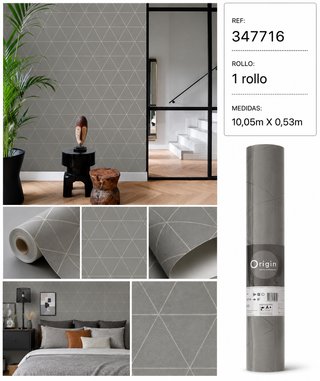 Papel Pintado Geométrico Gris