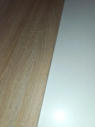 Mesa de comedor moderna madera y blanco