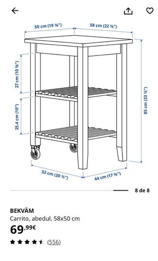 Carrito Auxiliar Cocina Bekvam Ikea