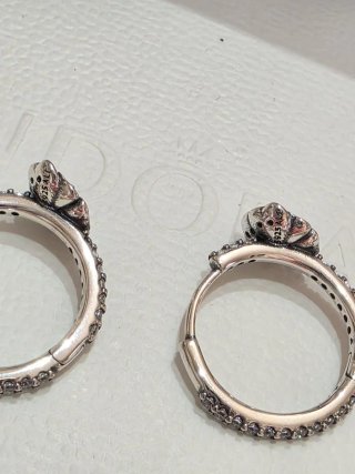 Pendientes Aro Flor Plata y Circonitas