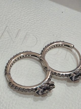 Pendientes Aro Flor Plata y Circonitas