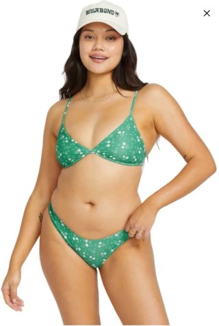 Sujetador Billabong de Bikini Verde Estampado