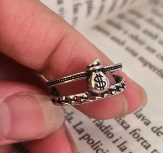 Anillo Y2K ajustable mujer anillo doble cadena