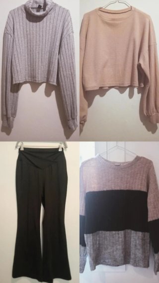 Blusa rosa y negra mujer