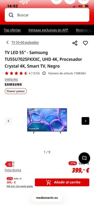 Samsung U7000P TV - Caja Original Cerrada