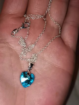 Collar Corazón Azul Plata