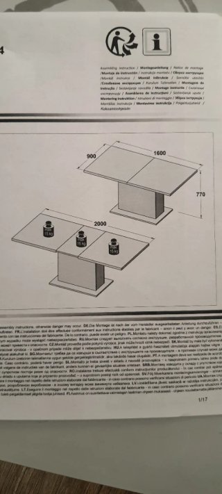 Mesa de comedor extensible de madera
