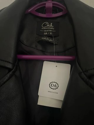 Giubbino pelle biker nero nuovo