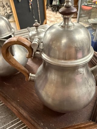 Juego de té de estaño vintage
