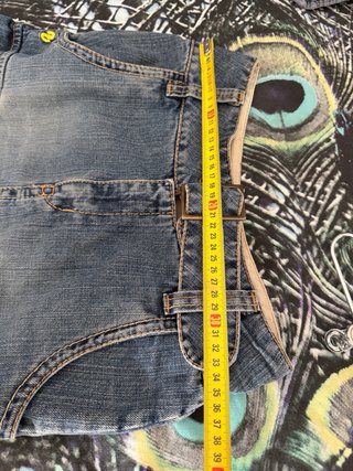 Falda tejana cargo midi desigual T34