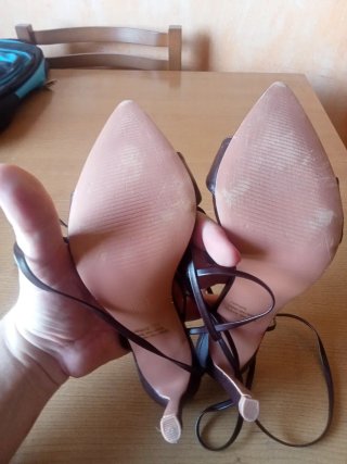 Sandalias tacón tiras finas talla 38