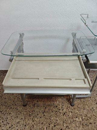 Mesa Ordenador Cristal Templado Vintage