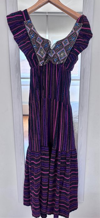 Vestido largo étnico bordado