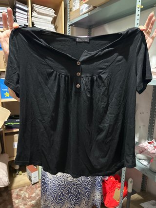Camiseta negra algodón XL