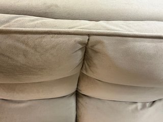 Sofá Cama Gris Terciopelo con Topper