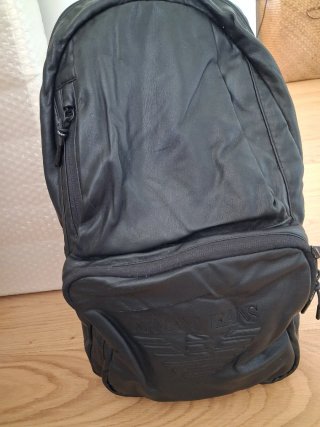 Mochila Cuero Armani Jeans Negra