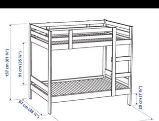 Litera infantil Mydal IKEA madera blanca