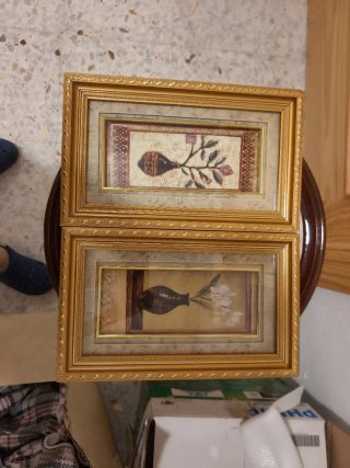 Juego de 2 cuadros decorativos dorados