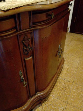 Mueble zapatero de madera- marqueteria