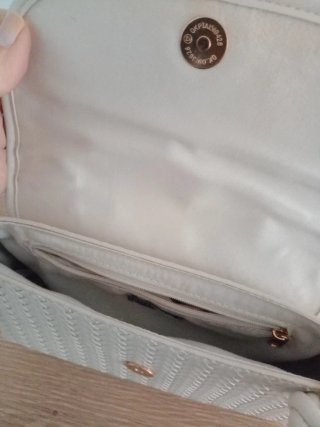 Bolso bandolera tejido beige
