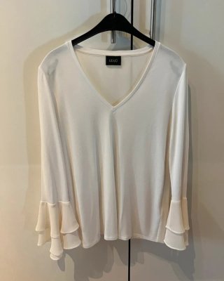 Camisa Liu Jo Blanca Manga Larga Volantes