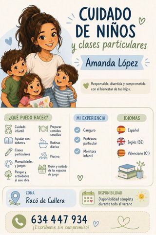Canguro y clases particulares en Cullera