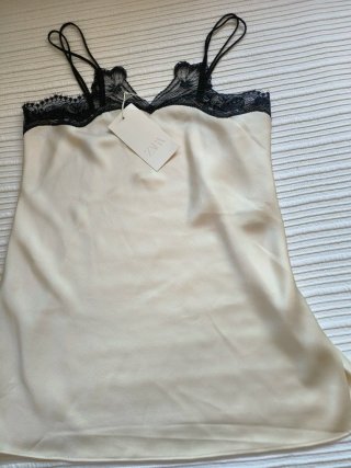 Zara Top Encaje Contraste ZW Collection