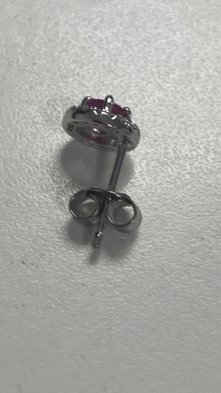 Pendientes Plata Ley Rubí y Circonitas