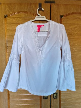 Blusa Flamenco Blanca Talla S