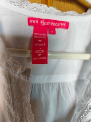Blusa Flamenco Blanca Talla S